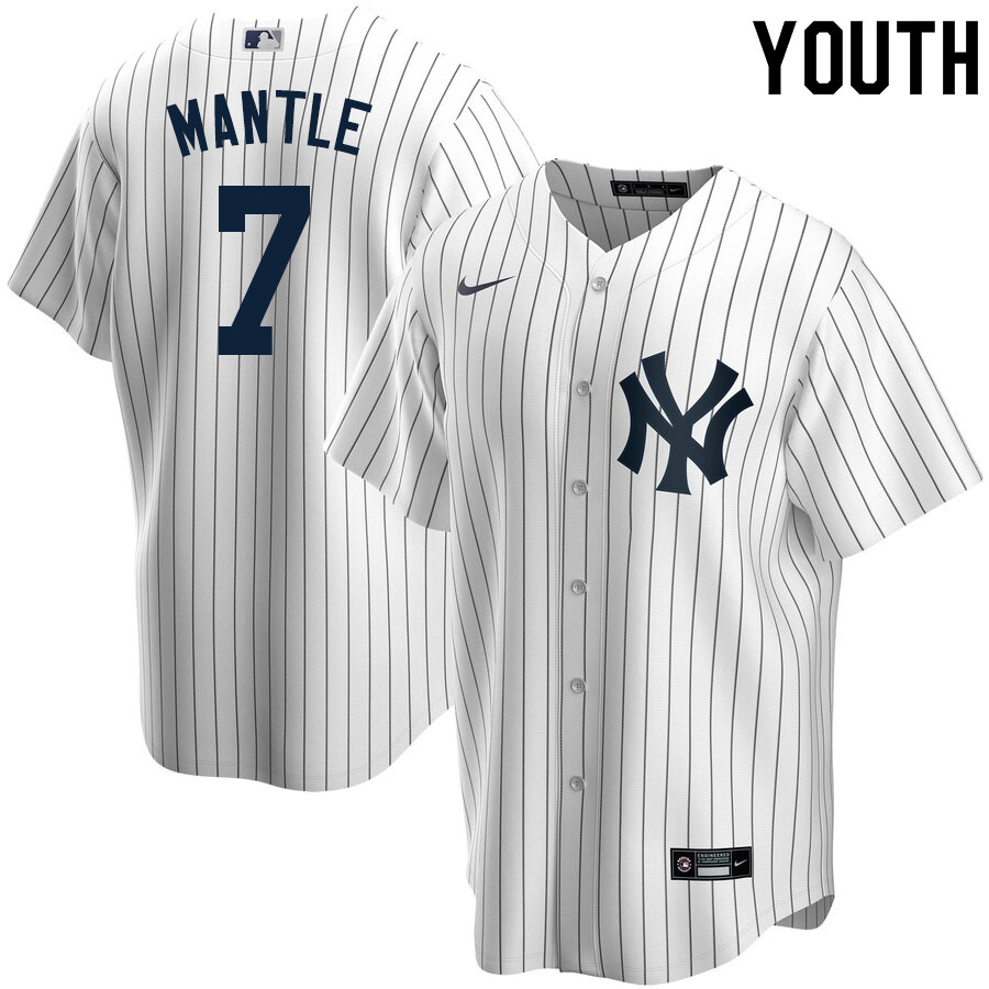 2020 Nike Youth #7 Mickey Mantle New York Yankees Baseball Jerseys Sale-White
